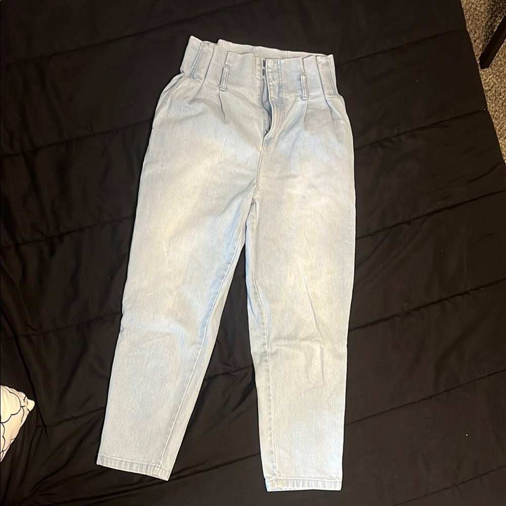 Light Blue High-Waisted Balloon Style Jeans